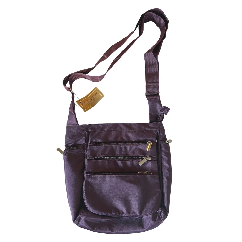 Gold Coast Crossbody Bag Womens Medium Purple New RFID Adjustable Nylon Travel
